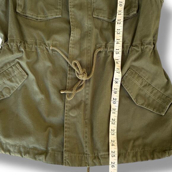 Pleione Vest Sz Small Petite Full Zip Military Style Utility Cinch Waist Pockets - Picture 6 of 6